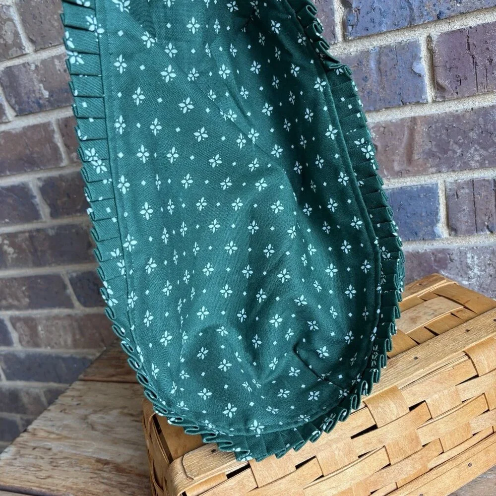 Longaberger 1995 Bread Basket & Heritage Green Liner 14.5 X 7.75 X 3.5 In